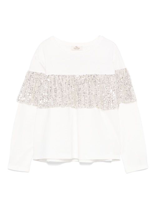 Sequin-embellished top - White