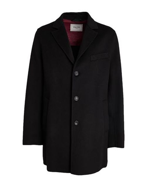 Paltò Man Coat Black Size 44 Wool, Nylon