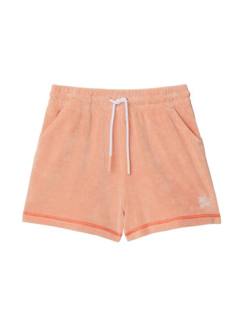 Equestrian Knight-embroidered towelling shorts - Pink