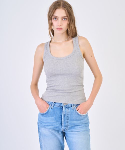 raverous 여성 Basic Sleeveless Melange Gray [LIGHTGREY]