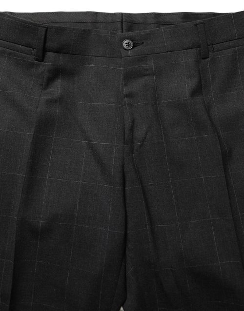 Slim Wool Tailored Suit — Black