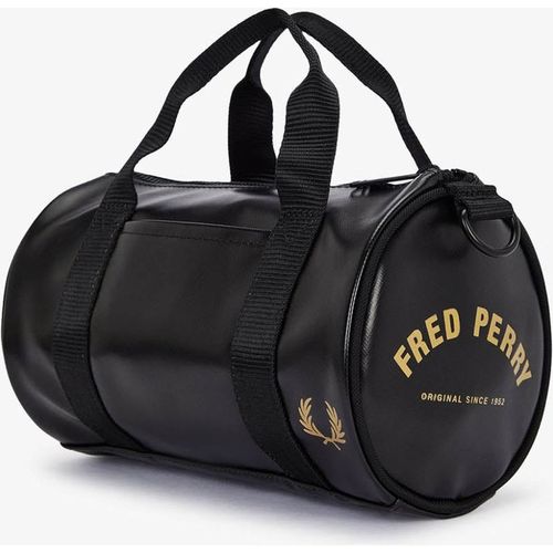Fred Perry Mens 774 Mini Barrel Bag in Black Recycled Material - One
