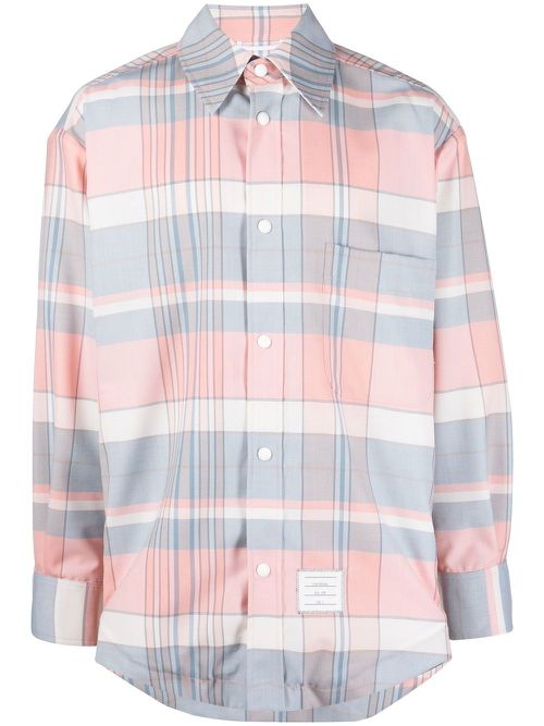Checked oversized shirt - Pink