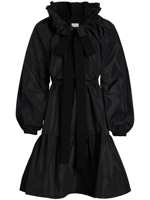 Iconic Drawstring faille mini dress - Black
