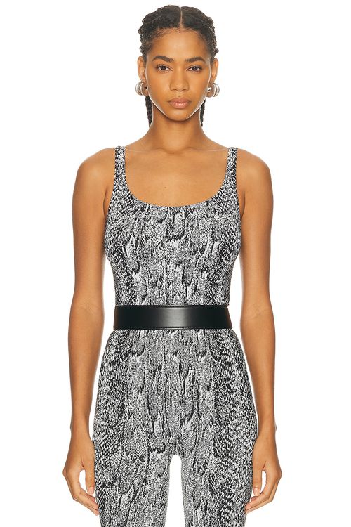 Wolford Seamless Python Bodysuit in White & Black - White,Black. XS also in S