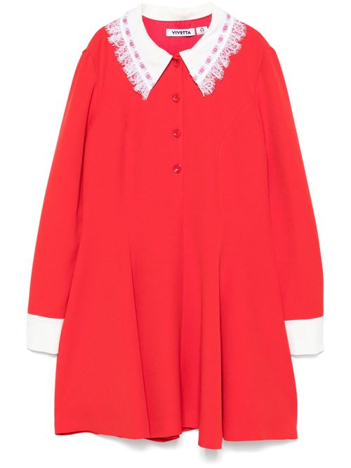 Lace-detail dress - Red