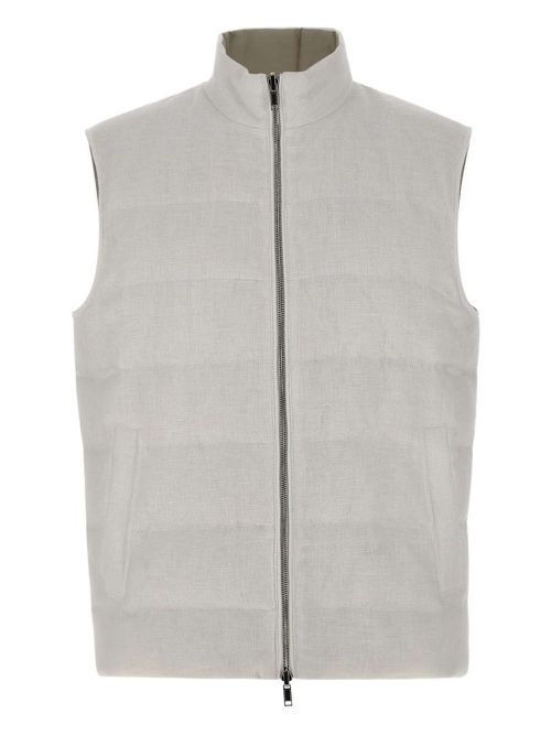 Eleventy linen gilet - White