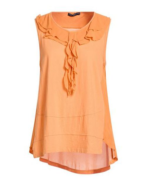 Use Woman Top Orange Size L Cotton, Linen, Viscose