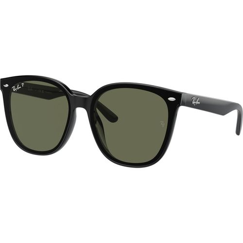 Ray - Ban Unisex Ray - Ban RB4423D 601/9A Sunglasses Injected Black Green Squared Polarized Anti -reflex