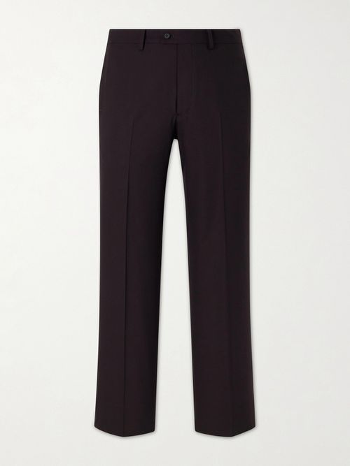 Straight-Leg Wool-Poplin Trousers