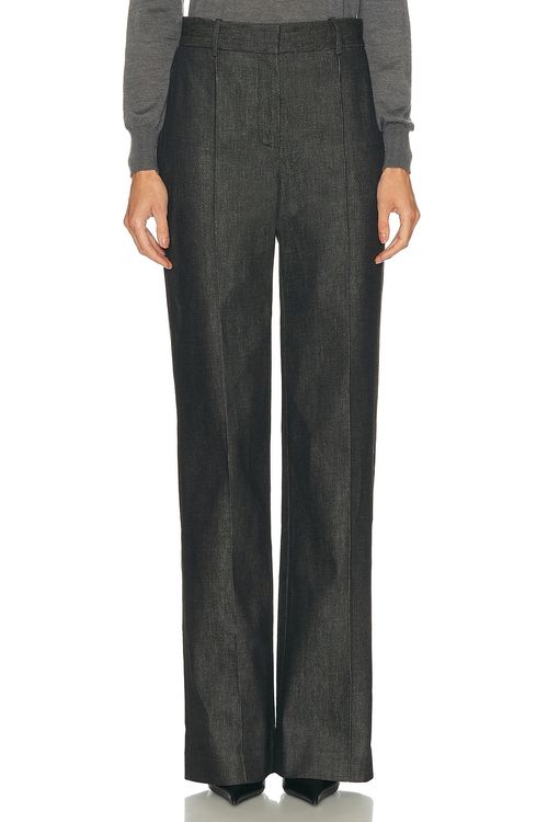 Adam Lippes Wyatt Wide Leg in Black Denim - Black. 6 also