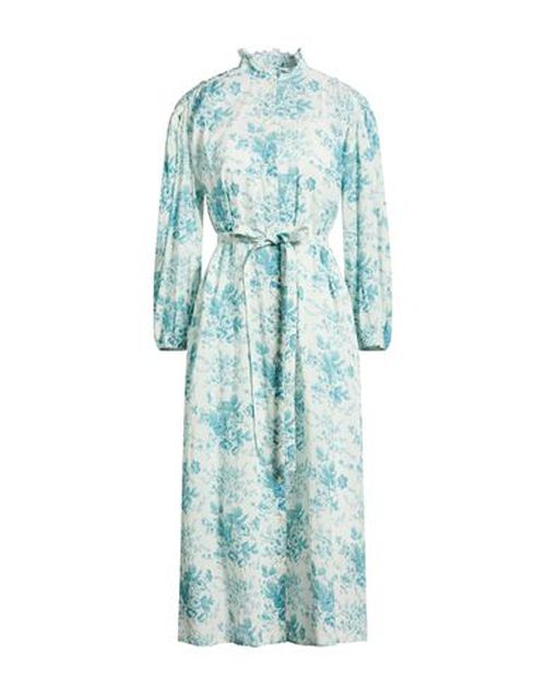 Woman Midi dress Turquoise Size 8 Cotton