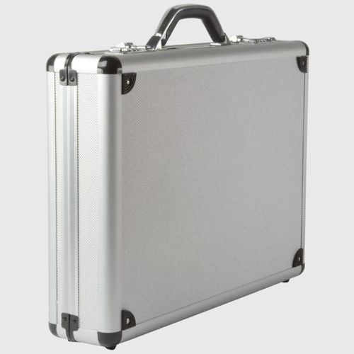 Aluminum Attache Case Padded Laptop Briefcase Combo Lock Hard Sided - Silver