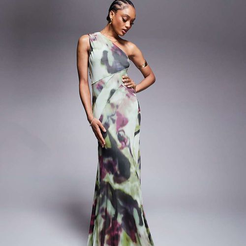 ASOS Tall | ASOS DESIGN Tall mesh one shoulder exposed seams maxi dress with full hem in abstract tie dye print-Multi | Realry ASOS Tall | ASOS DESIGN Tall mesh one shoulder exposed seams maxi dress with full hem in abstract tie dye print-Multi | Realry