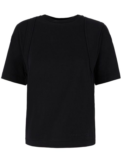 Embroidered-logo t-shirt - Black