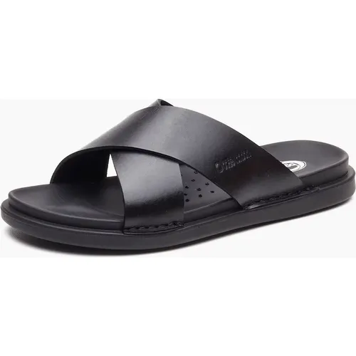 Men's Base London Drift Leather Men's Black Sanda