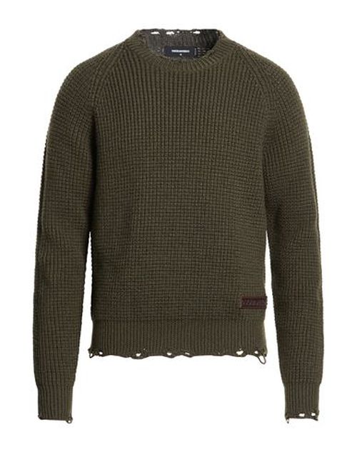 Man Sweater Military green Size S Wool