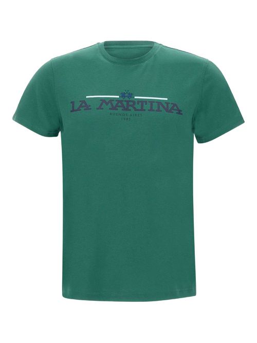Logo-print crew-neck T-shirt - Green