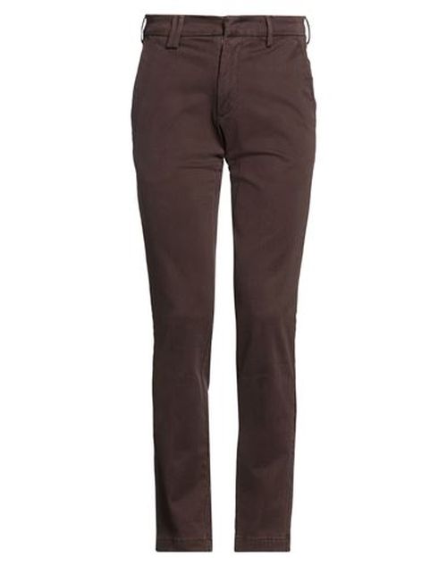 Man Pants Dark brown Size 31 Cotton, Elastane