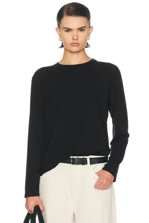 KYE Relaxed Long Sleeve Tee in Black - Black. 1 also