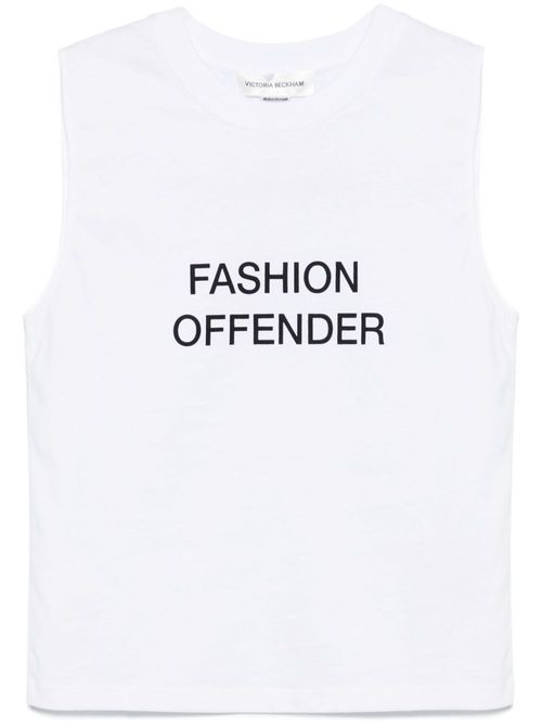 Slogan-print top - White