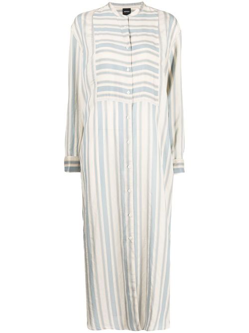 Stripe-print shirt dress - Blue