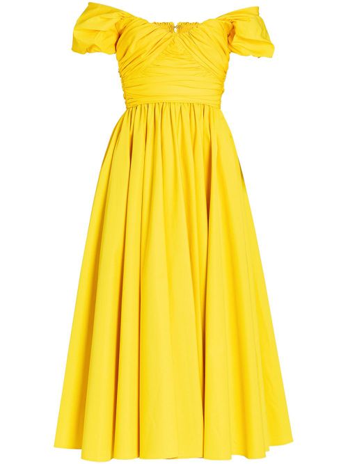 Poplin midi dress - Yellow