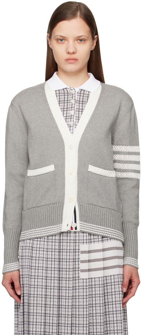 Thom Browne Gray 4-Bar Cardigan