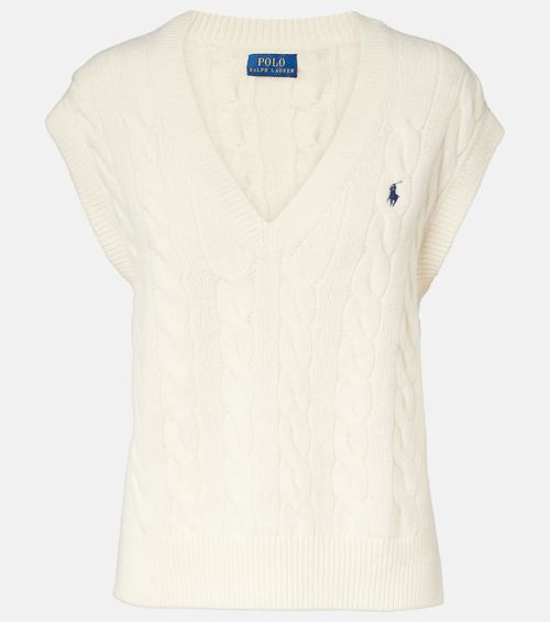 Cable-knit wool and cashmere vest