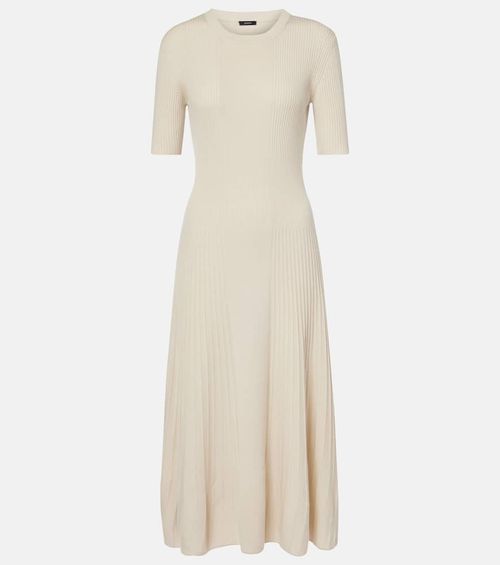 Ribbed-knit wool midi dress