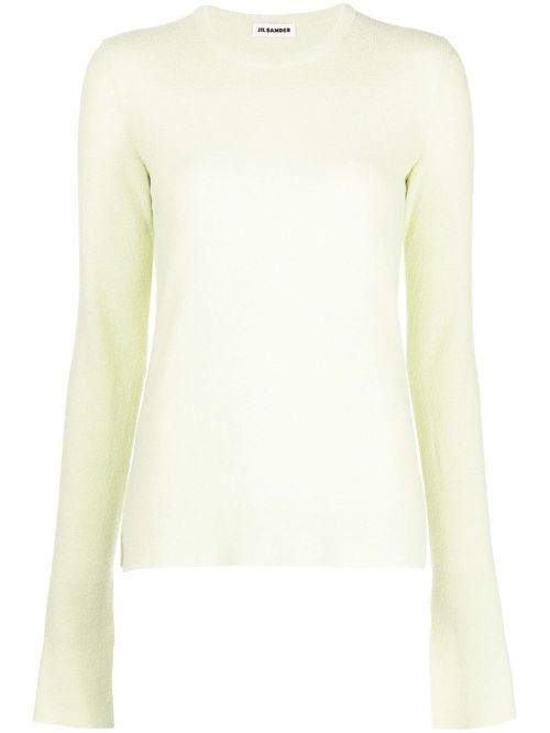 Slit-cuff detail knit jumper - Green