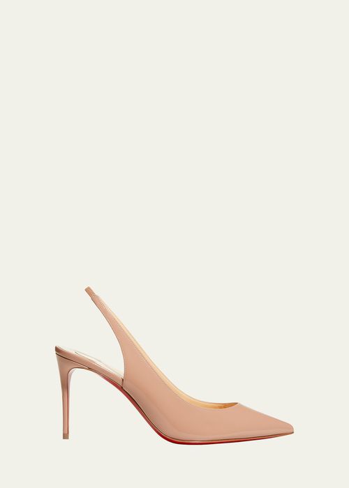 Kate Sling Patent Calfskin Red Sole Pumps