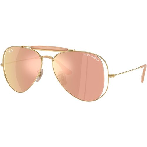 Ray - Ban Unisex Ray - Ban x DOLCE&GABBANA RB3029M 001/7J Gafas de sol Metal Oro Marrón Piloto Espejo