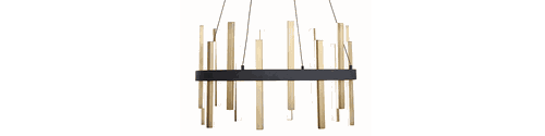 Modern Forms Harmonix LED Chandelier in Black and Aged Bra