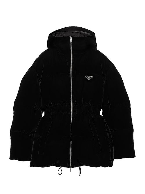 Women's Velvet Down Jacket - Black