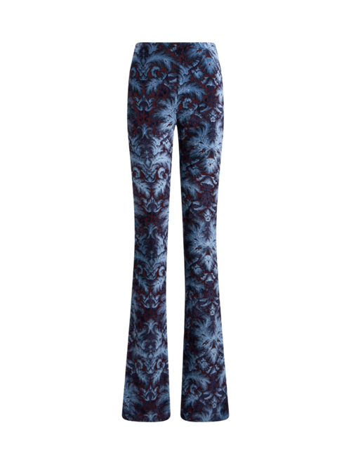 Flared Jersey And Chenille Jacquard Trousers
