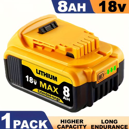 TEMU 1/2 Pack 18v 8, Lithium-ion Replacement Xr Battery Compatible With For Dcb200 Dcb180 Dcb181 Dcb201 Dcb200-2 Del1810 Lithium 18 Volt Max
