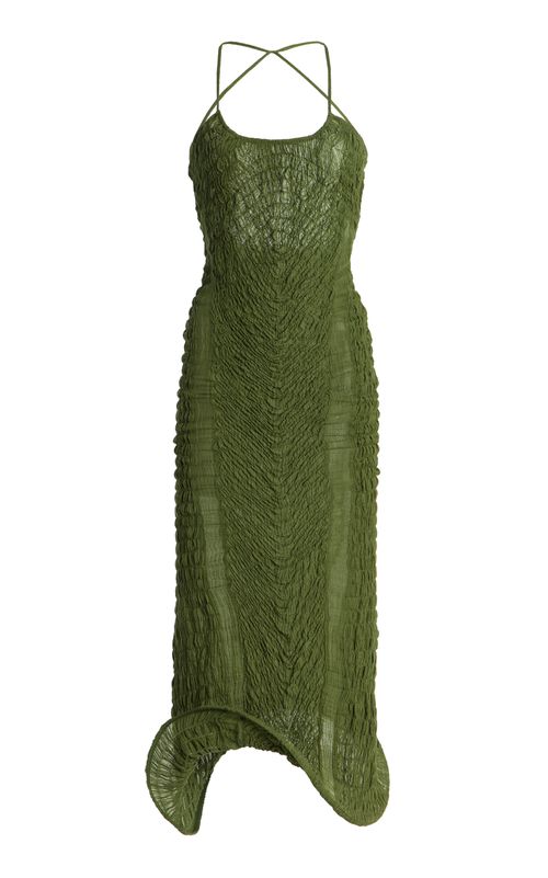 Wendy Shirred Cotton Midi Dress
