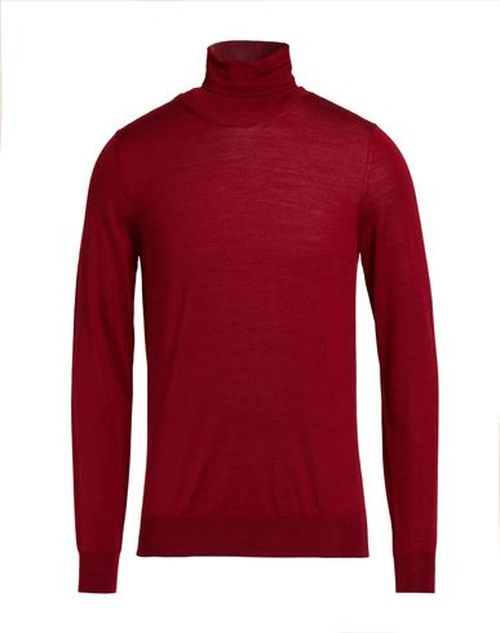 Man Turtleneck Brick Size 42 Wool, Silk