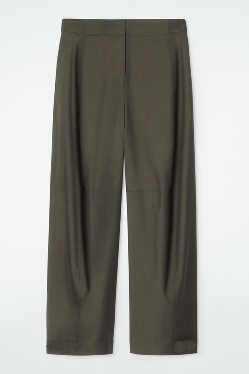 WOOL BARREL-LEG UTILITY PANTS