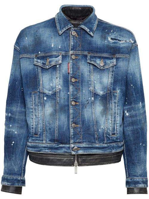 Layered denim jacket - Blue