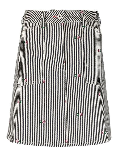 Striped denim skirt