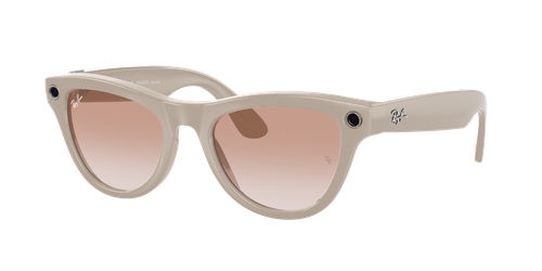 Ray-Ban Unisex Ray-Ban Meta Gen 1 Skyler - Frame color: Chalky Gray, Lens color: Cinnamon Pink