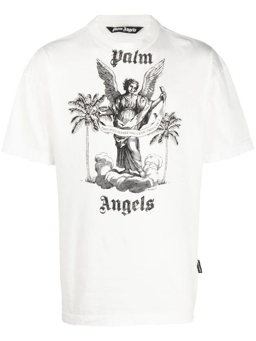 Slogan-print cotton T-shirt - White