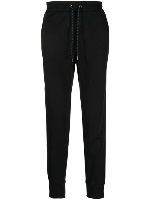 Logo-print strap cotton track pants - Black