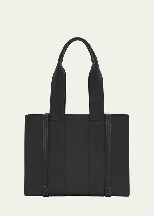 Woody Medium Tote Bag in Leather