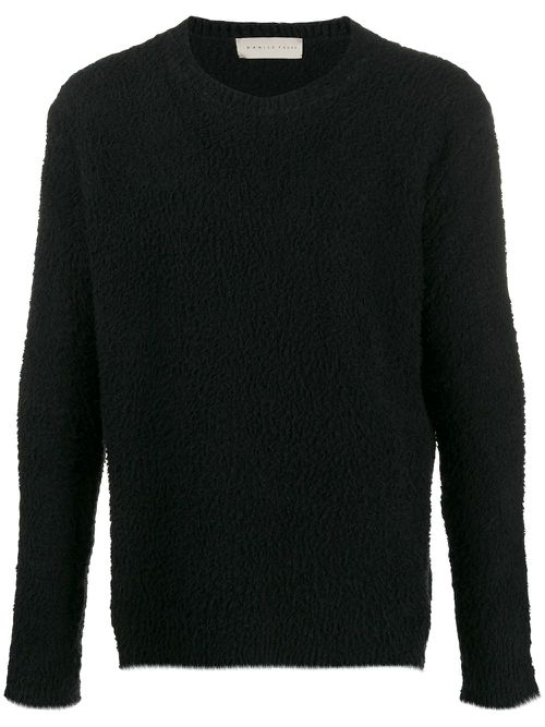 Textured relaxed-fit jumper - Black