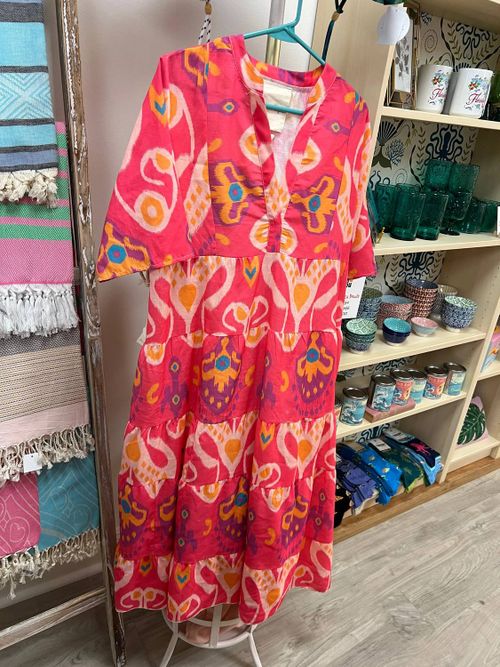 Women's Ikat Maxi Dress In Pink