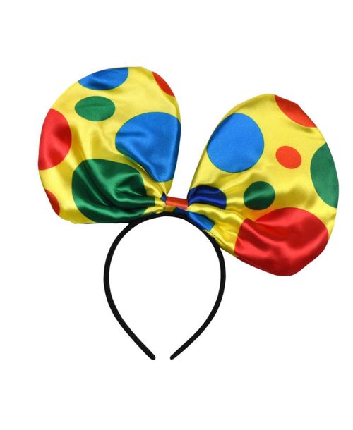 Clown Polka Dot Bow Headband Costume Piece - Kids - Multi-colored