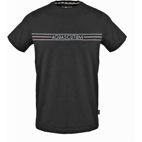 Aquascutum Mens Crew Neck Short Sleeve Jersey T-Shirt in Black